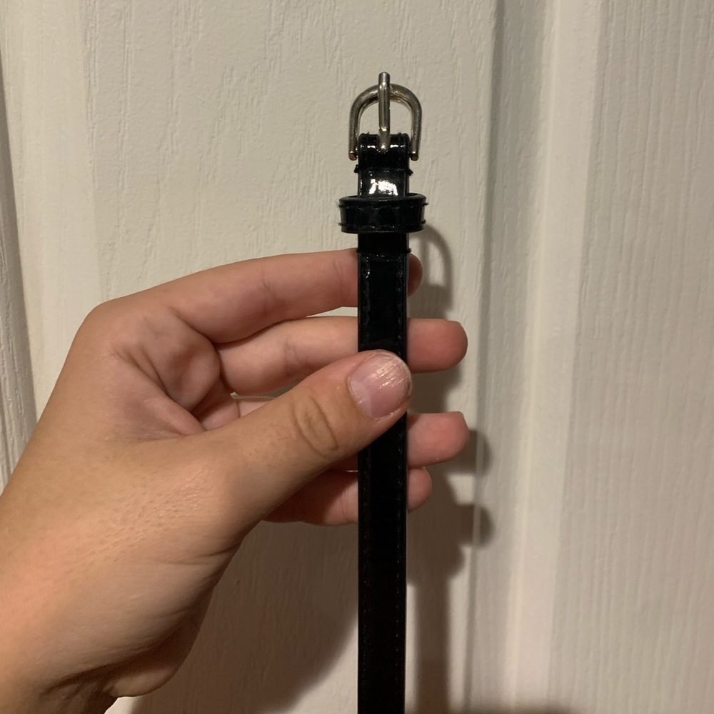 BLACK SMALL LEATHER BELT